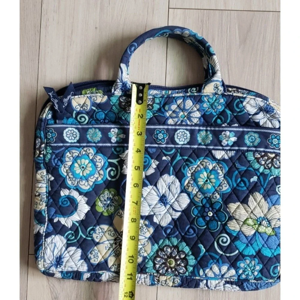 Vintage Vera Bradley Laptop Case & Lunch Bag Blue Floral Quilted Set Made in USA